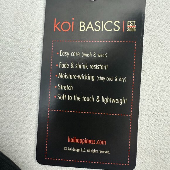 Koi Basics Womens V Neck Scrub Top XS Heather Taupe &  Black Gradient - Picture 6 of 7